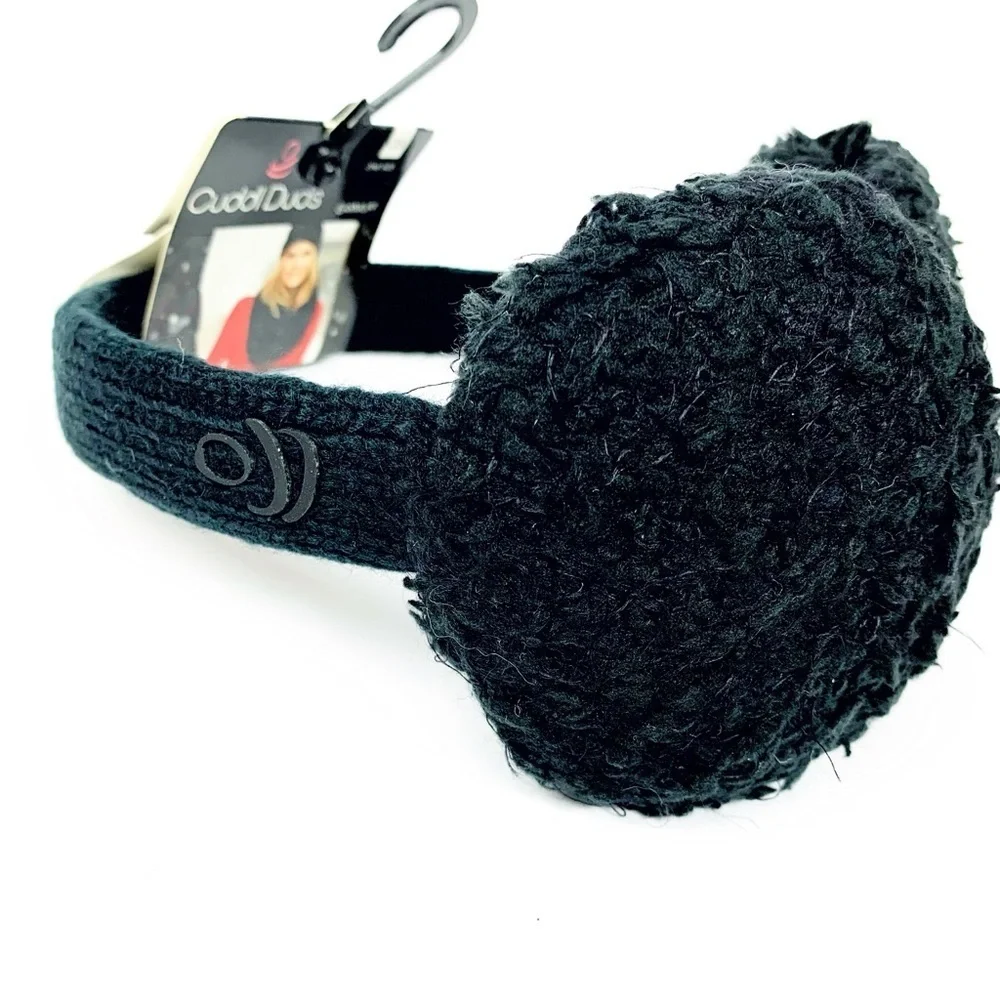 Cuddl Duds Black Glove & Ear Muff Set • Touchscreen Gloves • Winter Warm Bundle